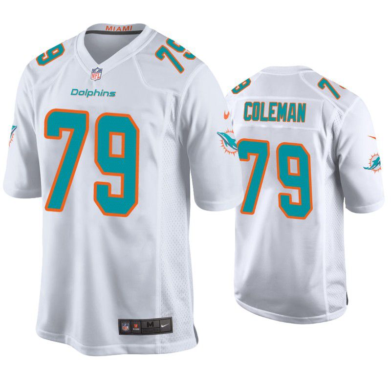 Men Miami Dolphins #79 Larnel Coleman Nike White Game NFL Jersey